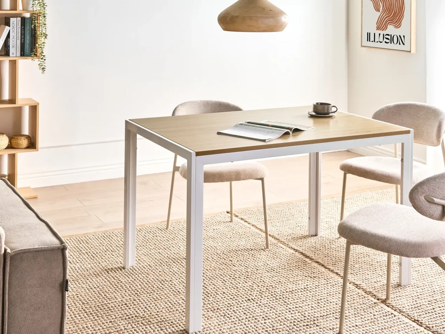 Tavolo da pranzo MANN Marrone/Bianco 120 cm 80 cm