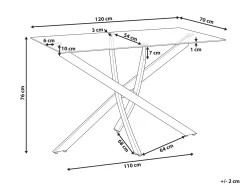Tavolo da pranzo MARAMO Argento 120 cm 70 cm Vetro temperato