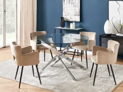 Tavolo da pranzo MARAMO Argento 120 cm 120 cm Vetro temperato