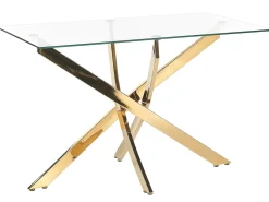 Tavolo da pranzo MARAMO Oro 120 cm 70 cm Vetro temperato