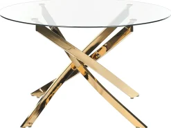 Tavolo da pranzo MARAMO Oro 120 cm 120 cm Vetro temperato