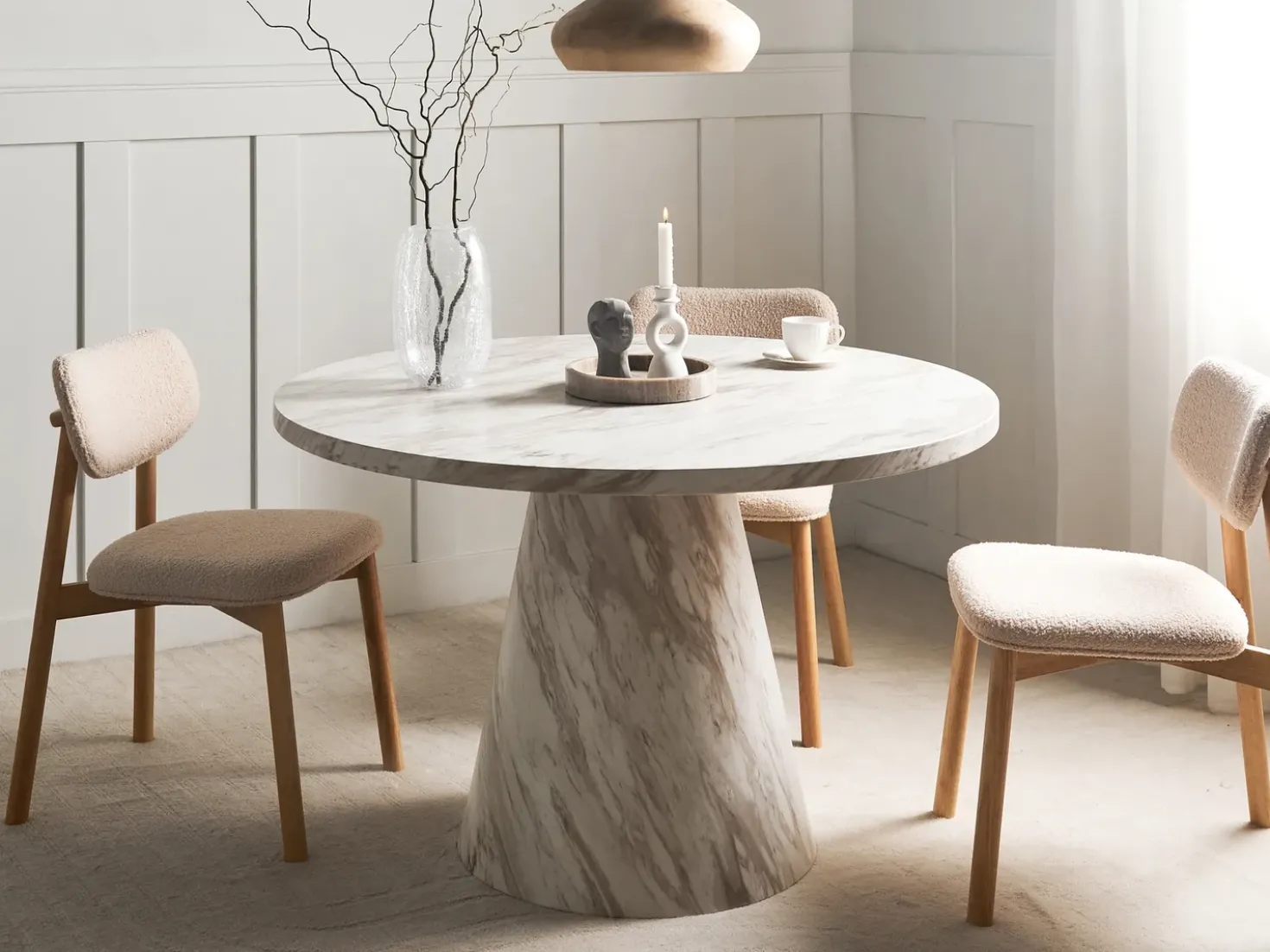 Tavolo da pranzo MERE Marmo bianco 120 cm 120 cm