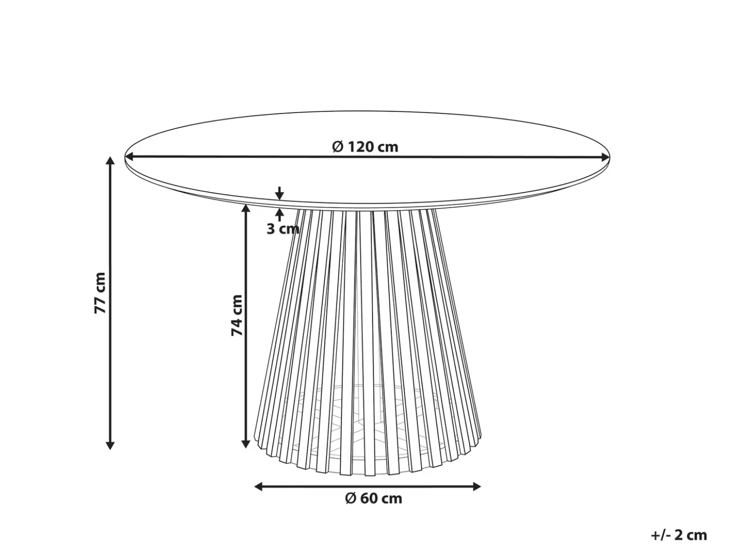 Tavolo da pranzo MESILLA Nero 120 cm 120 cm Legno d'acacia