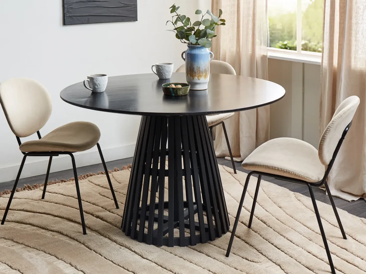 Tavolo da pranzo MESILLA Nero 120 cm 120 cm Legno d'acacia