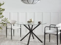Tavolo da pranzo MESTON Nero 120 cm 120 cm Vetro temperato