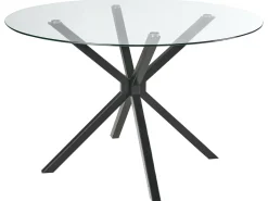 Tavolo da pranzo MESTON Nero 120 cm 120 cm Vetro temperato