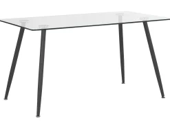 Tavolo da pranzo MIDLAND Nero 140 cm 80 cm Vetro temperato