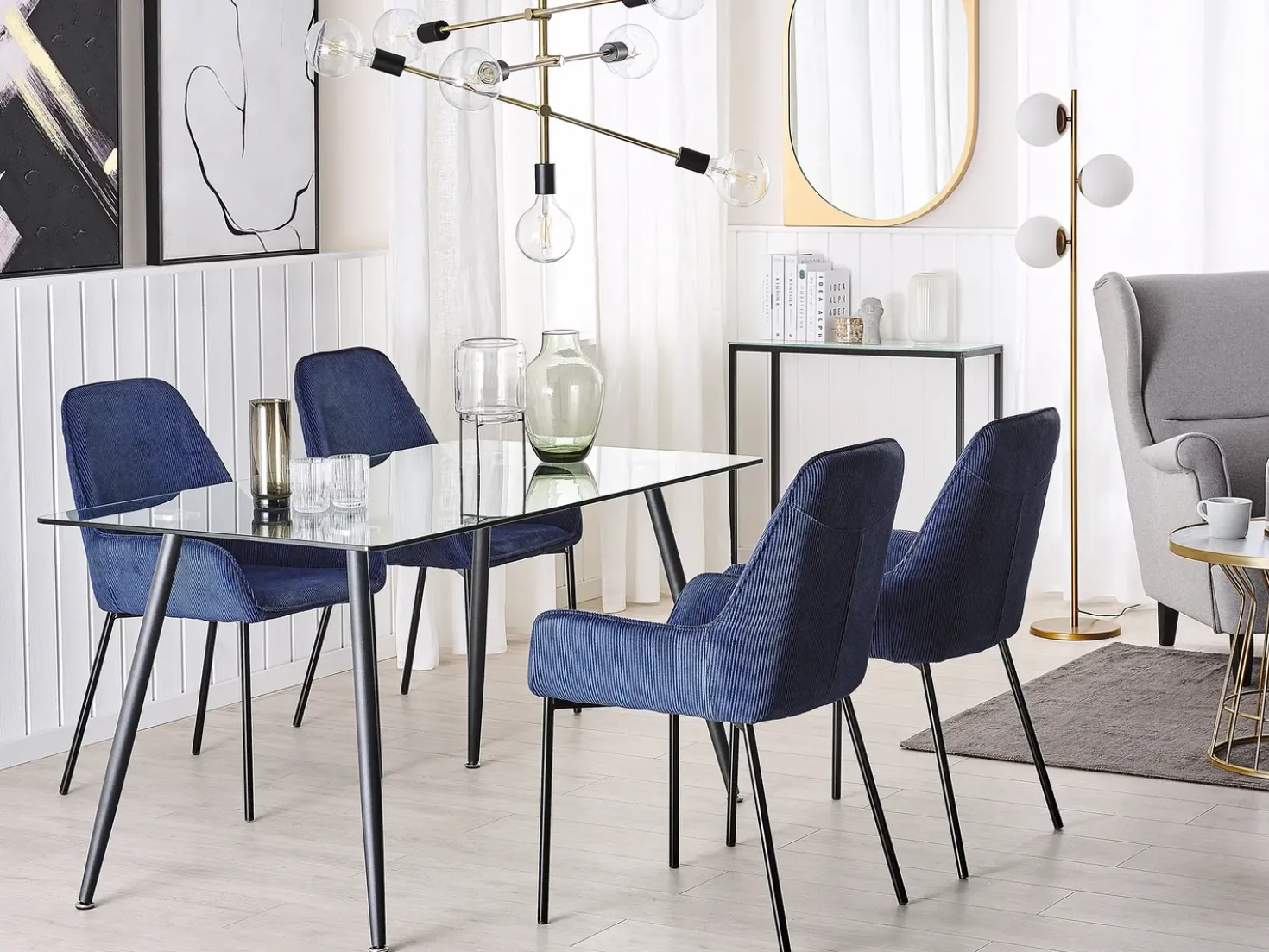 Tavolo da pranzo MIDLAND Nero 140 cm 80 cm Vetro temperato