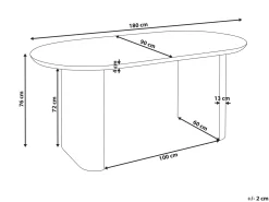Tavolo da pranzo MOBERLY Bianco 180 cm 90 cm