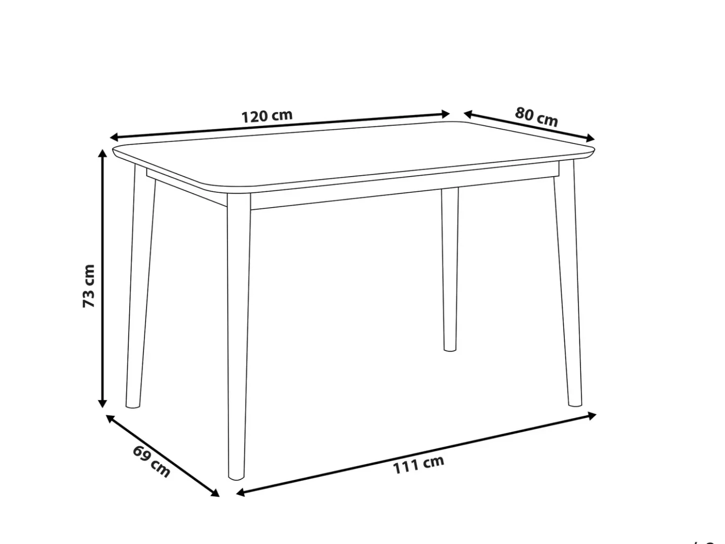 Tavolo da pranzo MODESTO Grigio 120 cm 80 cm Legno