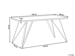 Tavolo da pranzo MOLDEN Marmo/Nero 150 cm 80 cm