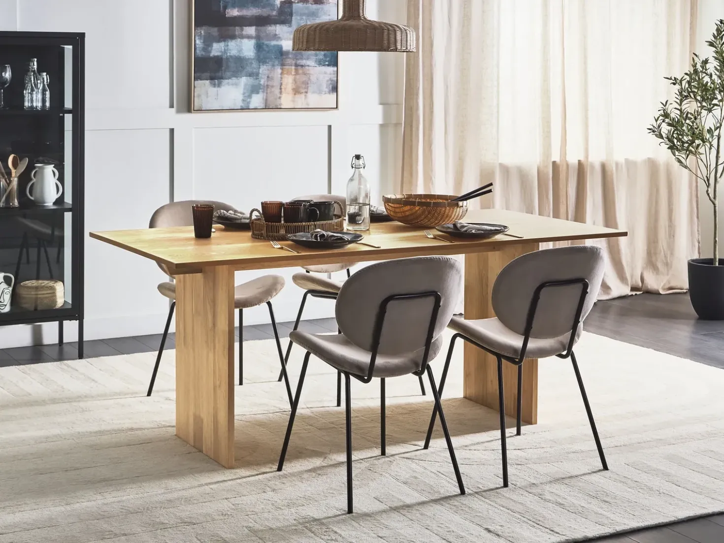 Tavolo da pranzo MOORA Frassino naturale 180 cm 90 cm