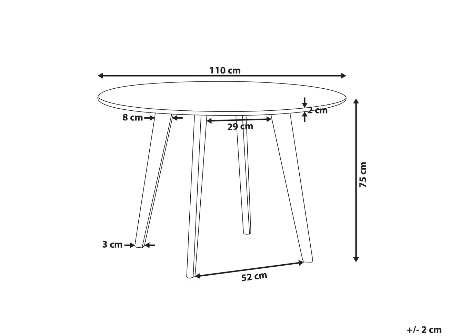 Tavolo da pranzo MOSBY Marmo bianco 110 cm 110 cm