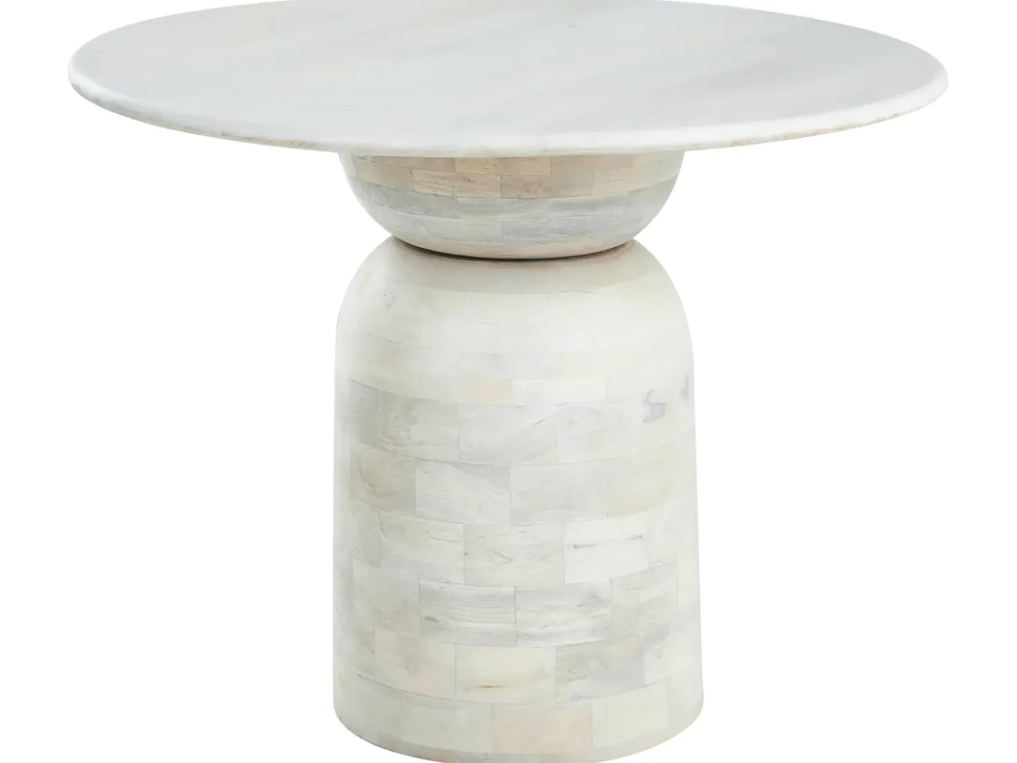 Tavolo da pranzo MURTLE Bianco 110 cm 110 cm Legno di mango