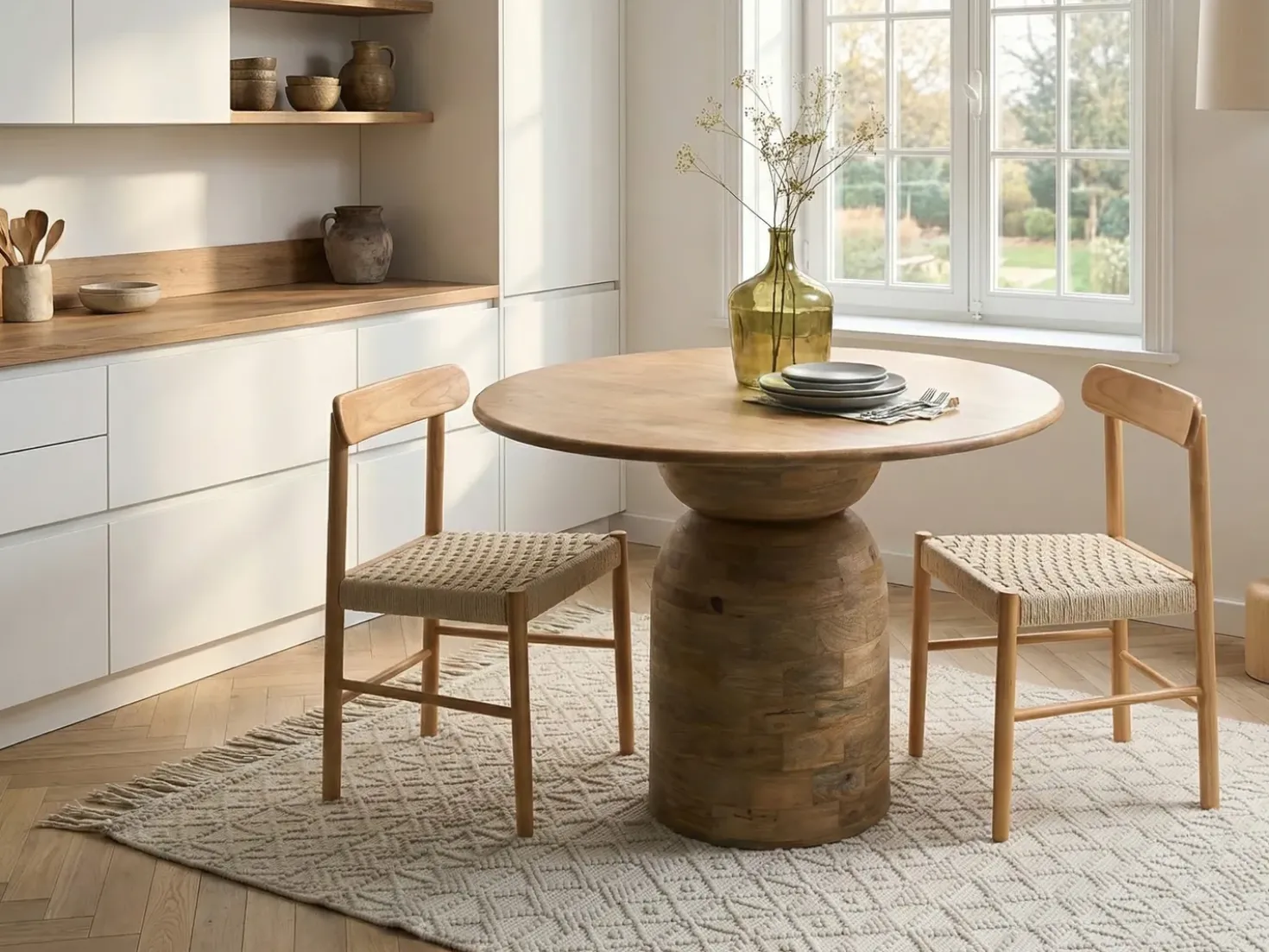 Tavolo da pranzo MURTLE Marrone chiaro 110 cm 110 cm Legno di mango