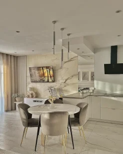 Tavolo da pranzo ODEON Marmo bianco 120 cm 120 cm