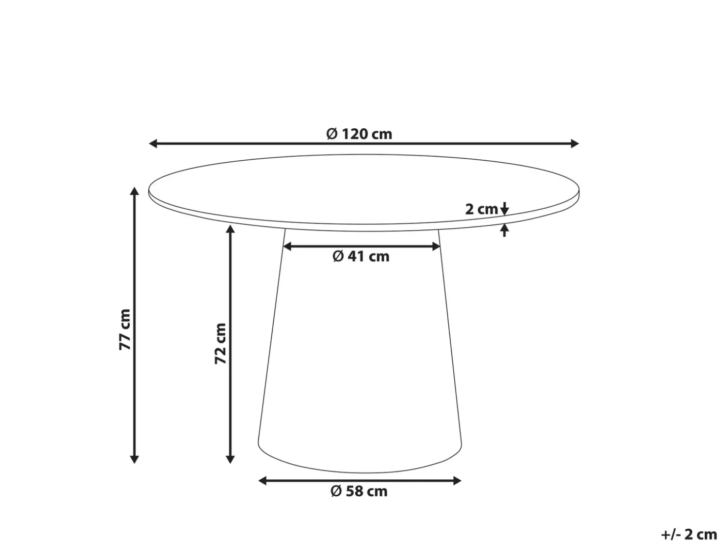 Tavolo da pranzo OYEN Marrone scuro 120 cm 120 cm