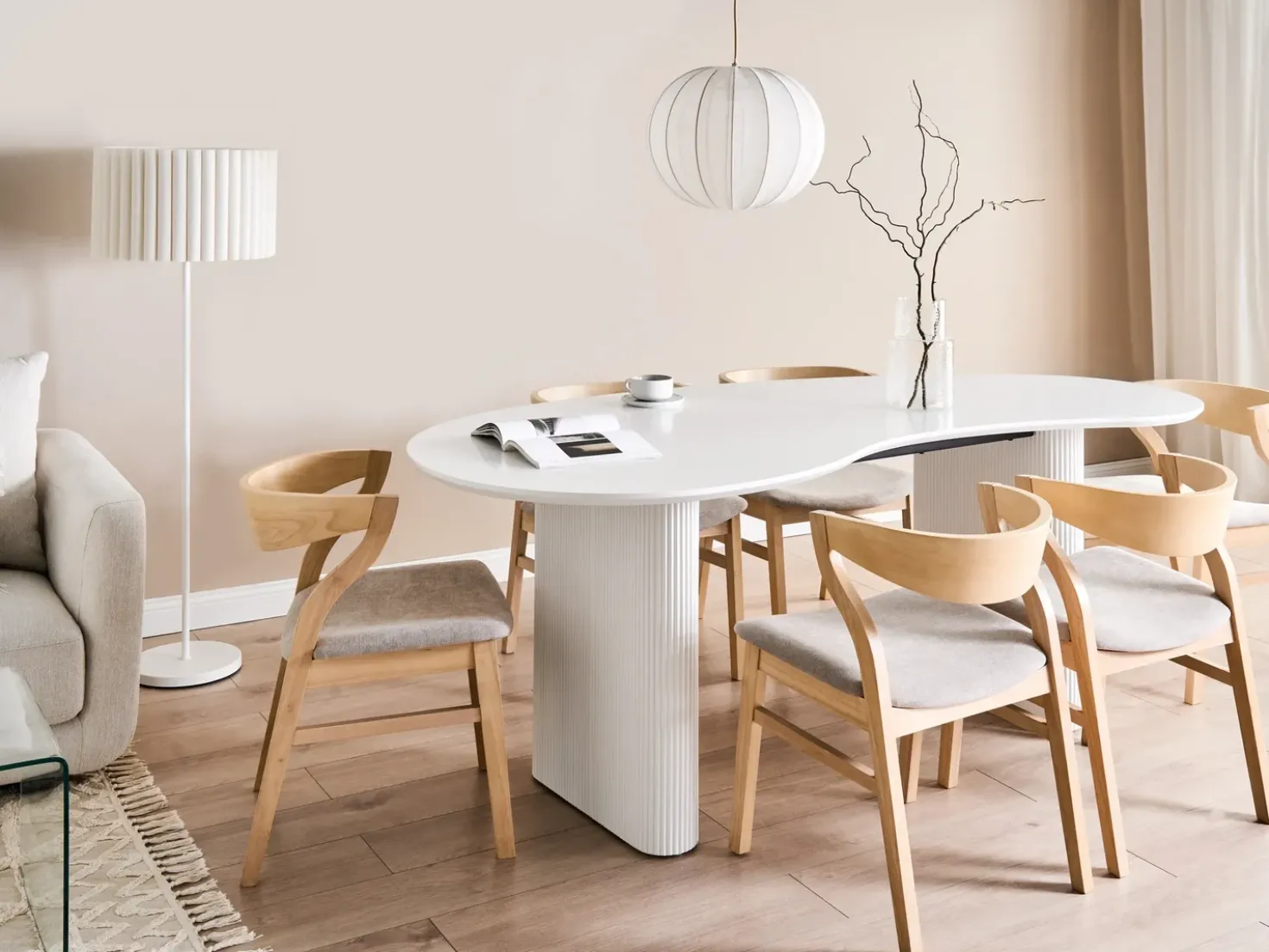 Tavolo da pranzo PEERY Bianco 198 cm 93 cm