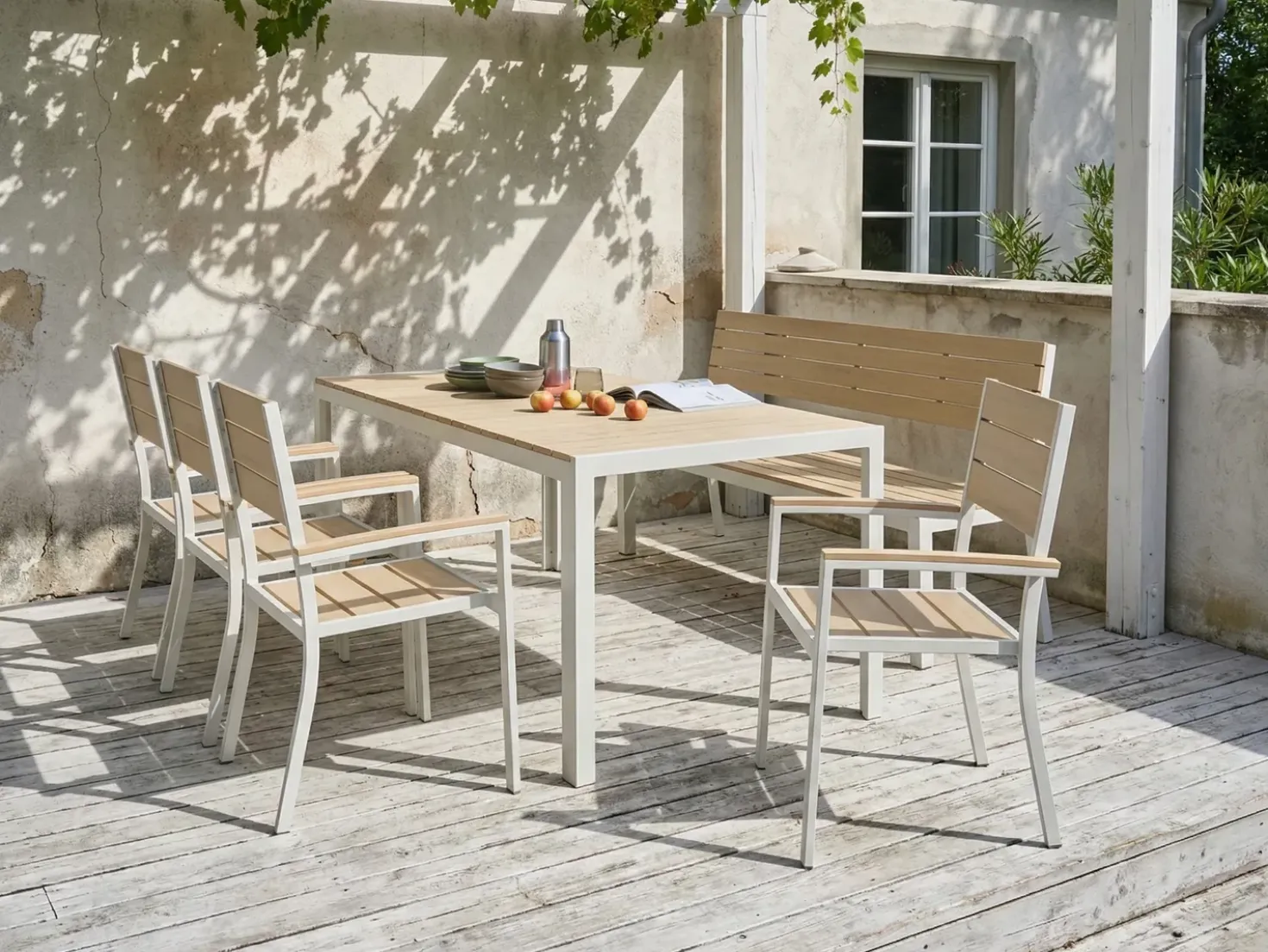 Tavolo da pranzo per 8 persone COMO 184 cm 90 cm Beige