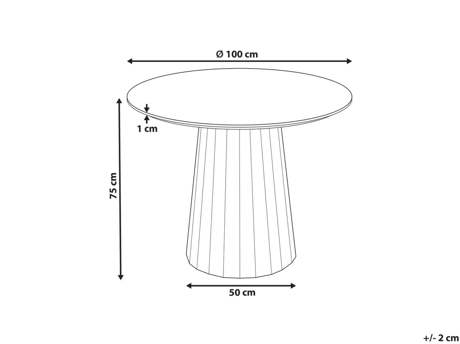 Tavolo da pranzo PLATO Nero 100 cm 100 cm Metallo
