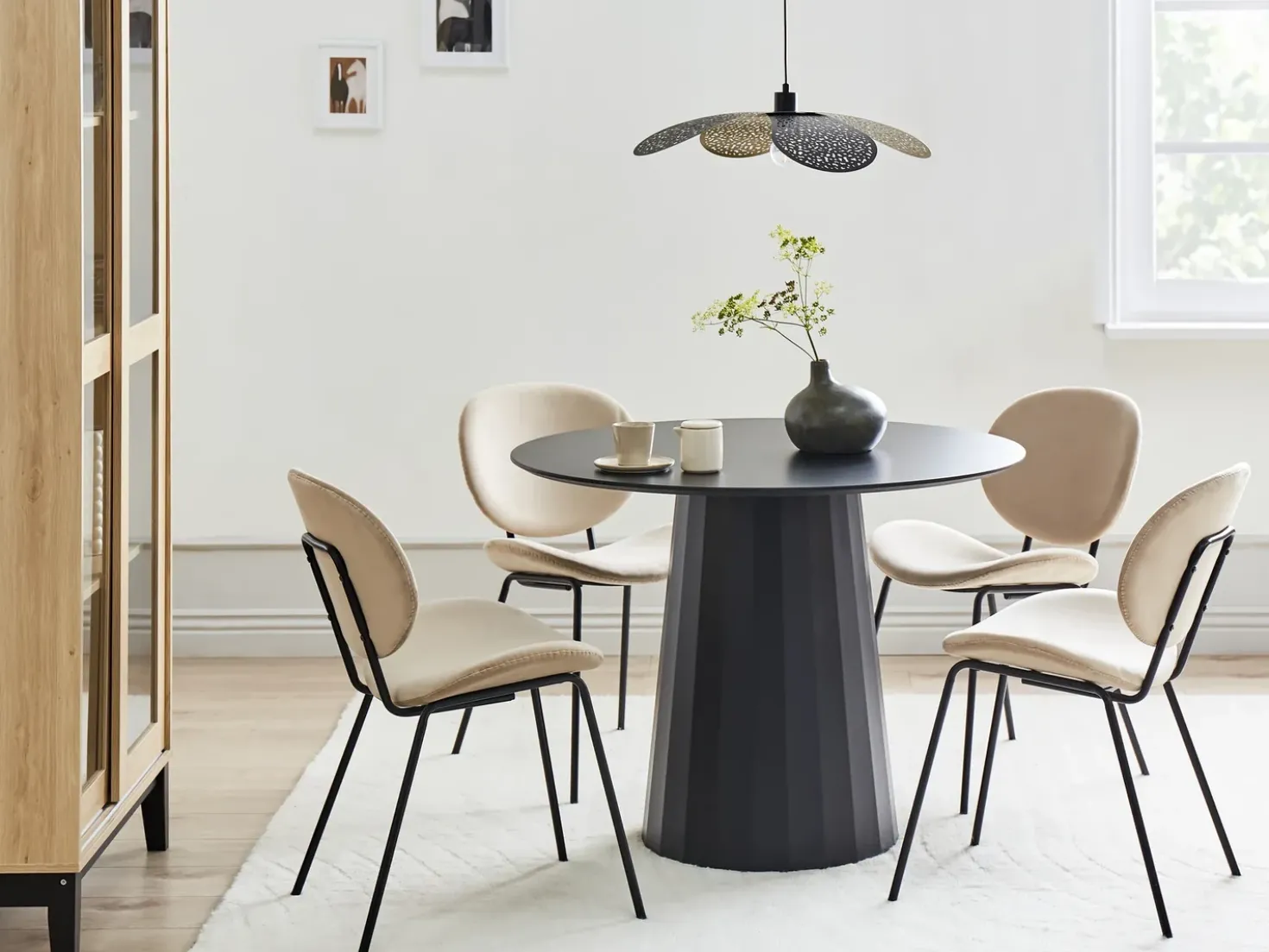 Tavolo da pranzo PLATO Nero 100 cm 100 cm Metallo