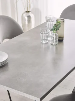 Tavolo da pranzo SANTIAGO Grigio effetto cemento 160 cm 80 cm
