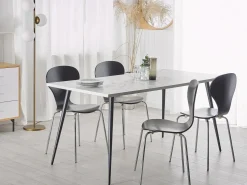 Tavolo da pranzo SANTIAGO Marmo bianco 160 cm 80 cm