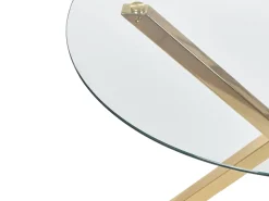 Tavolo da pranzo SAVONI Oro 90 cm 90 cm Vetro temperato