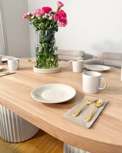Tavolo da pranzo SHERIDAN Marrone chiaro/Bianco 180 cm 90 cm