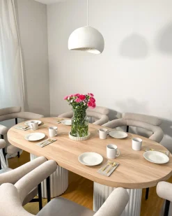 Tavolo da pranzo SHERIDAN Marrone chiaro/Bianco 180 cm 90 cm