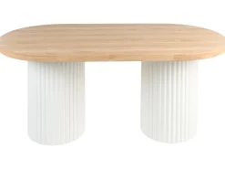 Tavolo da pranzo SHERIDAN Marrone chiaro/Bianco 180 cm 90 cm