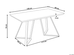 Tavolo da pranzo UPTON Marrone chiaro 140 cm 80 cm