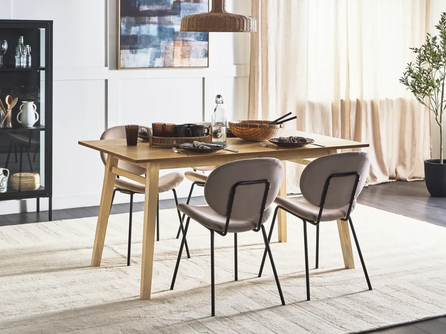 Tavolo da pranzo VARLEY Frassino naturale 150 cm 90 cm