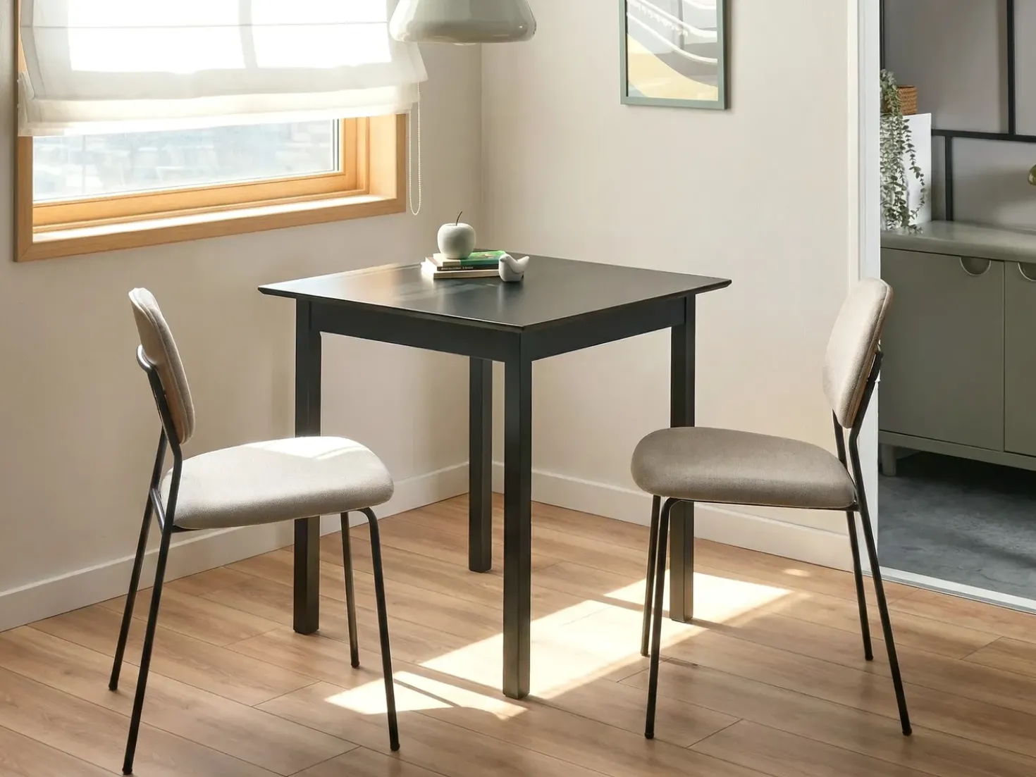 Tavolo da pranzo VERITAS Nero 75 cm 75 cm Legno di pino