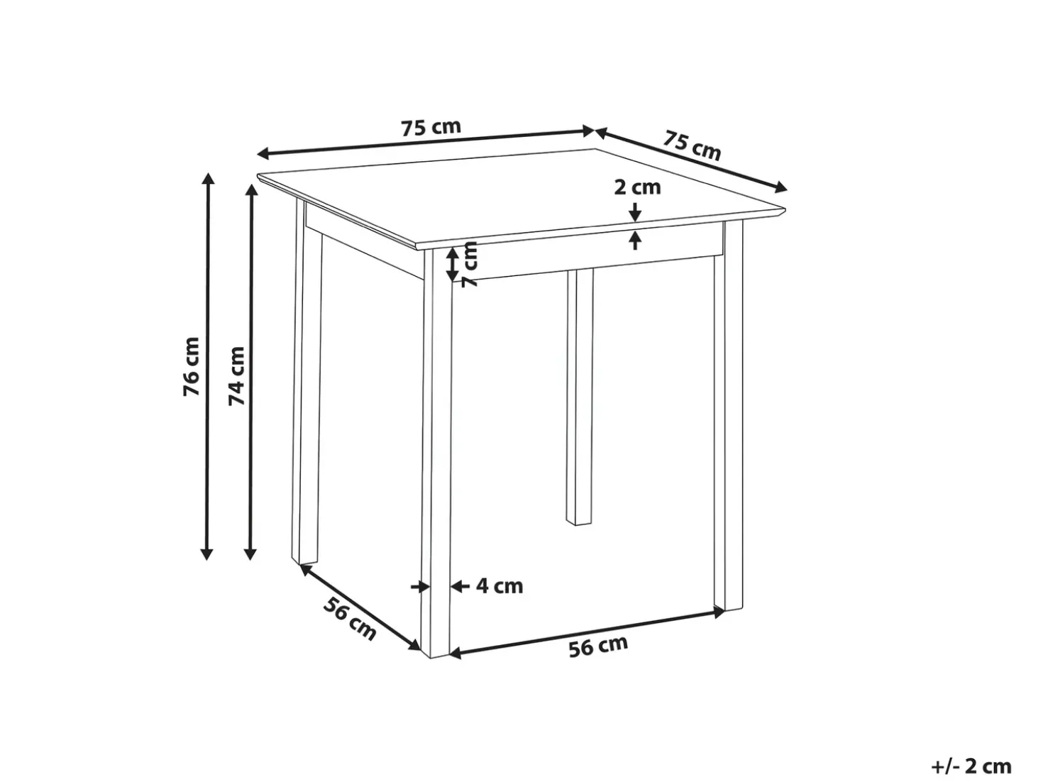Tavolo da pranzo VERITAS Bianco 75 cm 75 cm Legno di pino