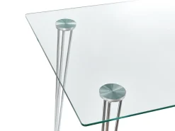 Tavolo da pranzo WINSTON Argento 120 cm 70 cm Vetro temperato