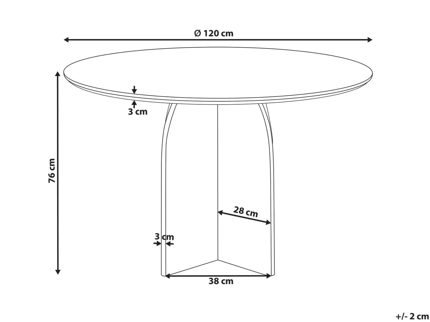 Tavolo da pranzo YARRA Marrone scuro 120 cm 120 cm