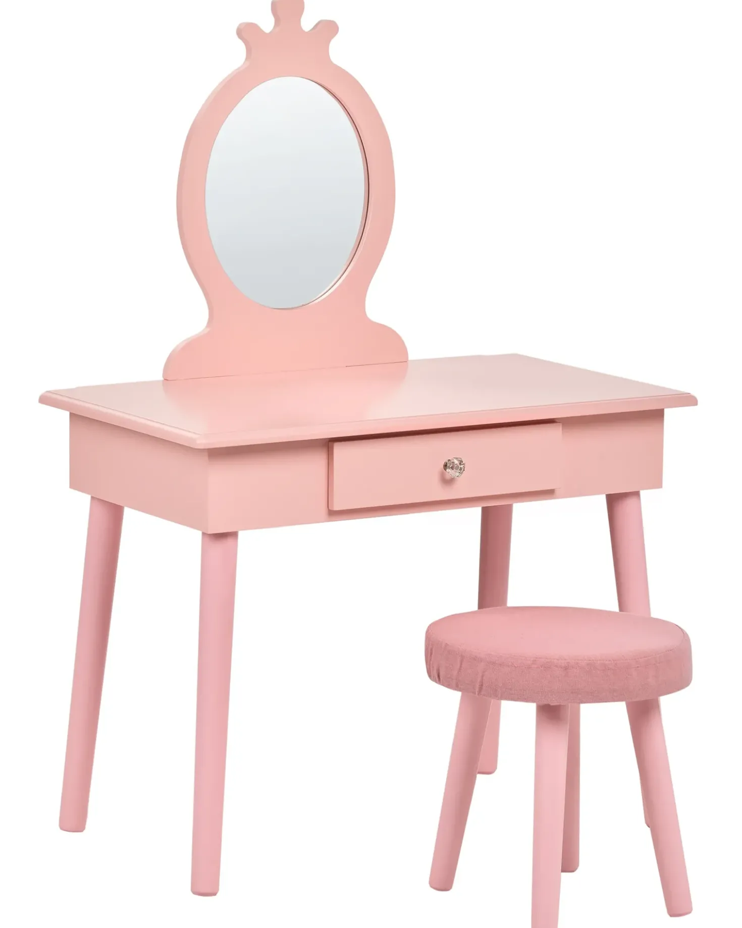 Tavolo da toilette per bambini con sgabello MARGIE Rosa