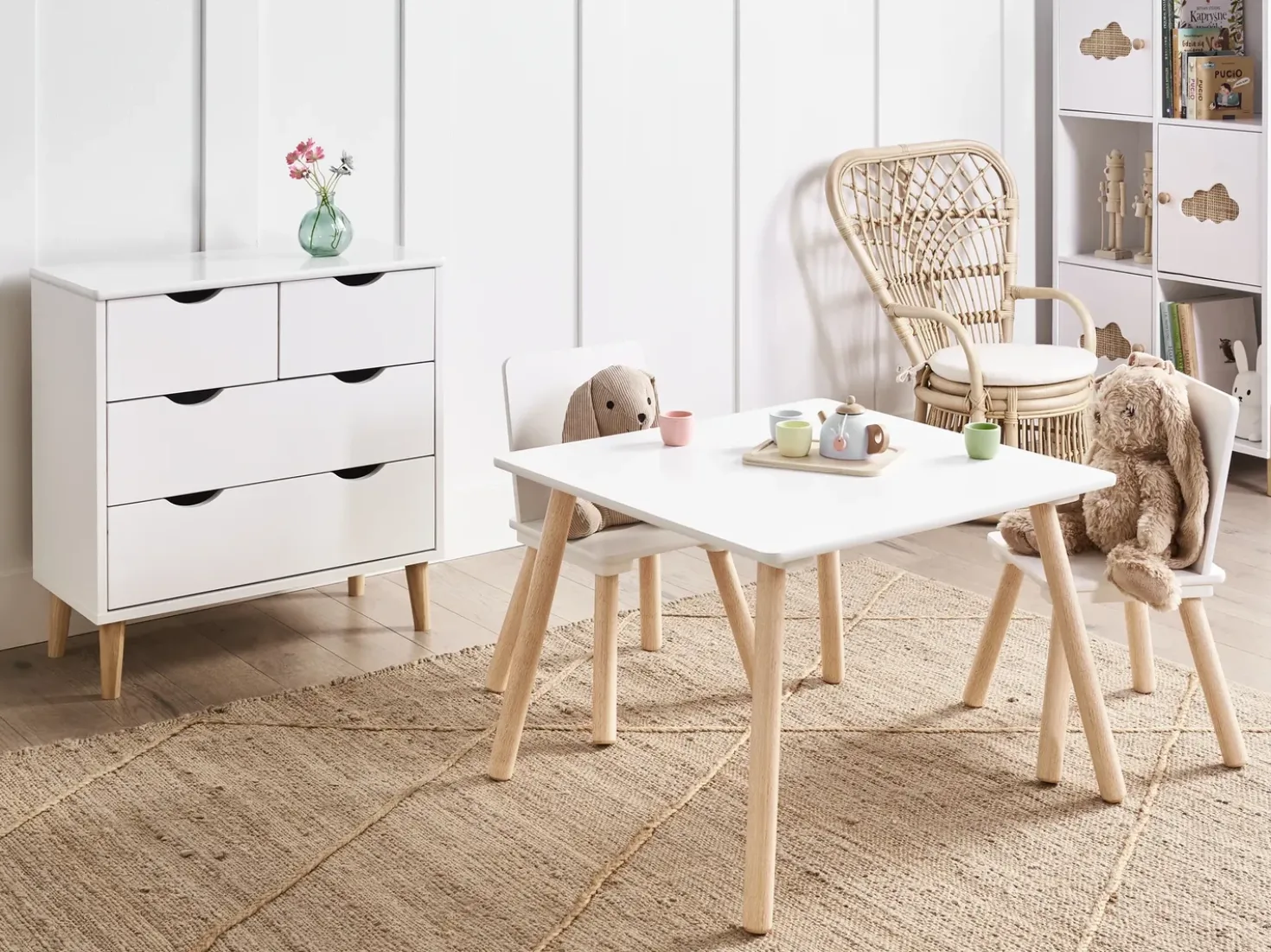 Tavolo per bambini con sedie WRINGLEY Bianco
