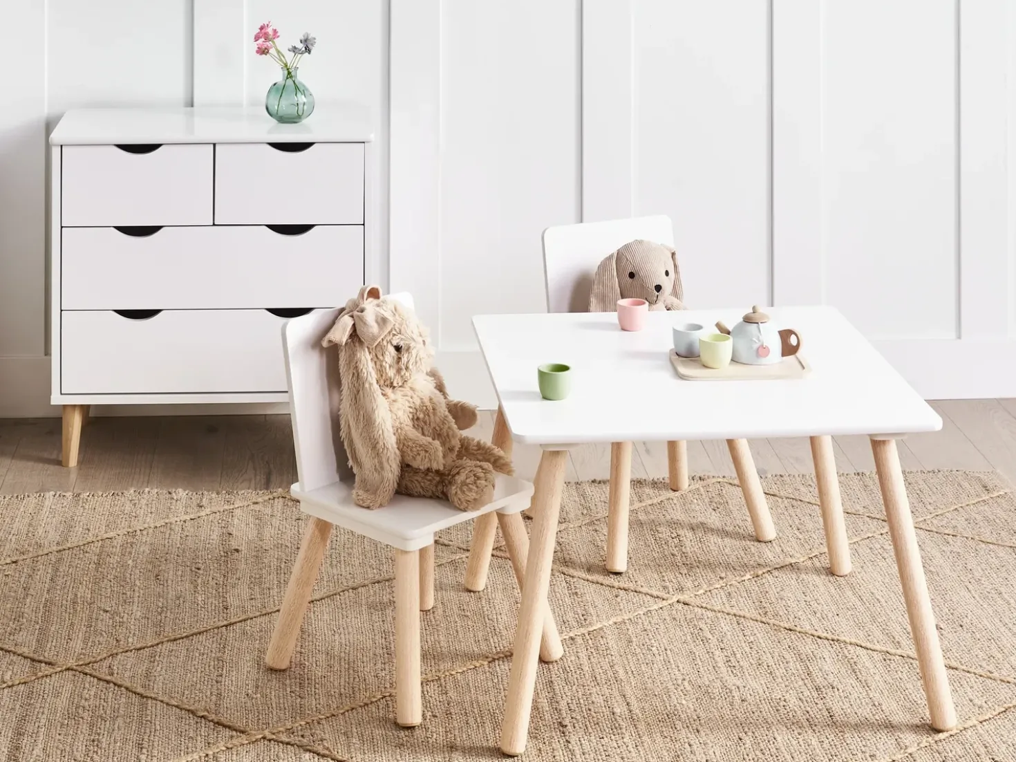 Tavolo per bambini con sedie WRINGLEY Bianco