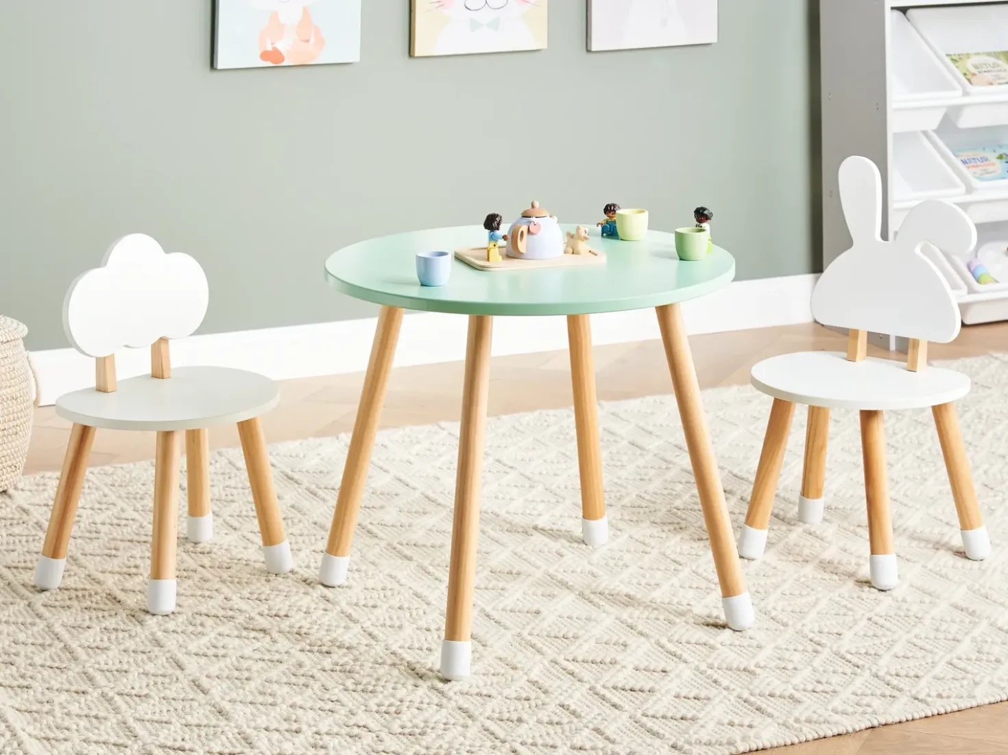 Tavolo per bambini con sedie ROBIN Bianco