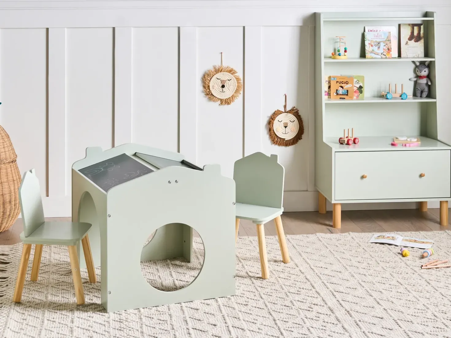 Tavolo per bambini con sedie QUILPIE Verde chiaro