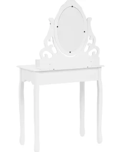 Toeletta con specchio e sgabello AMOUR Bianco