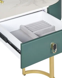 Toeletta con specchio e sgabello VINAX LED Verde scuro