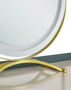Toeletta con specchio e sgabello VINAX LED Verde scuro