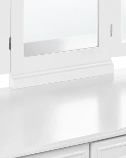 Toeletta con specchio e sgabello LUMIERE Bianco