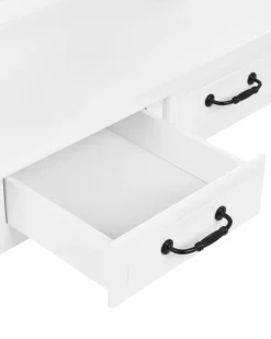 Toeletta con specchio e sgabello RAYON Bianco