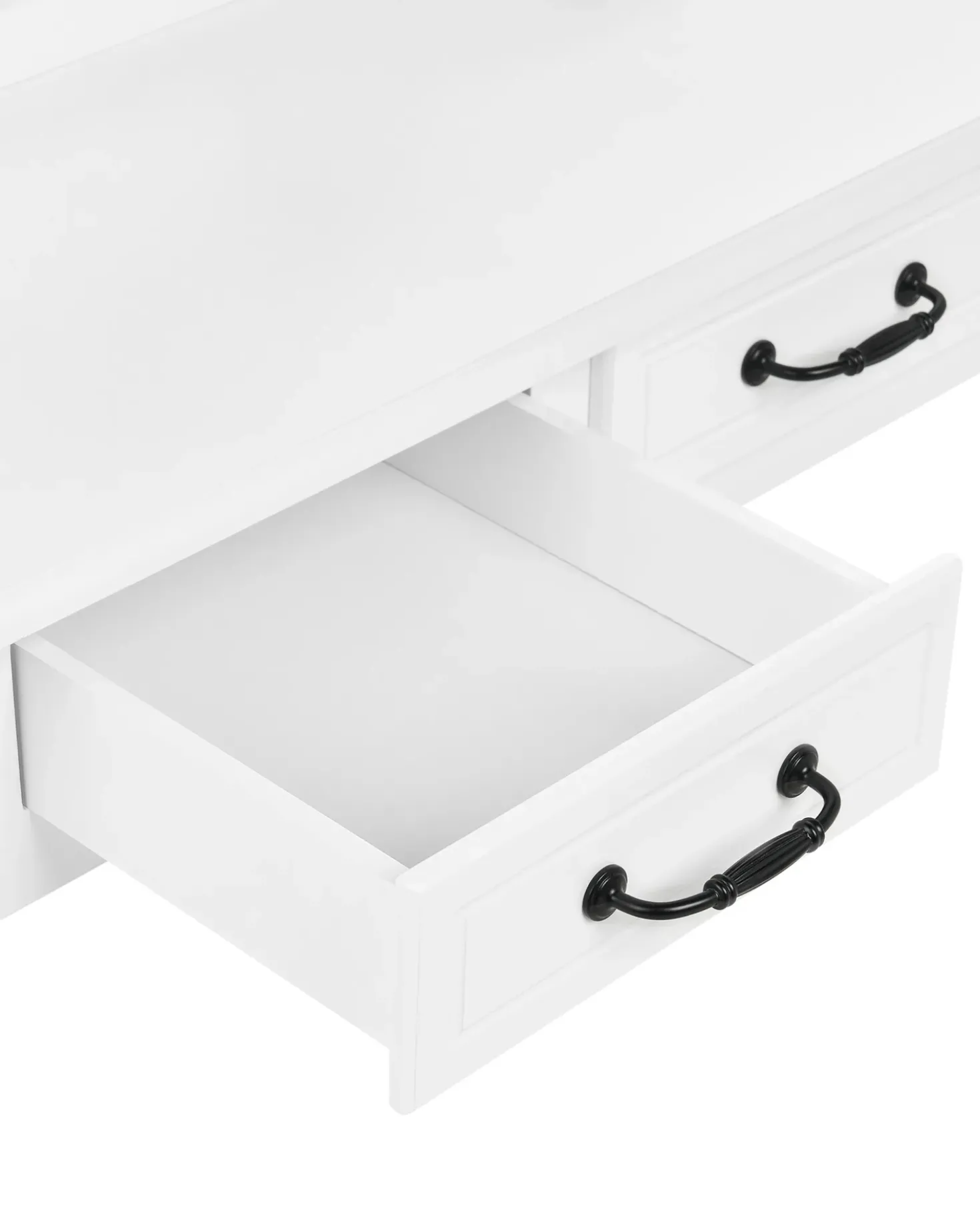 Toeletta con specchio e sgabello RAYON Bianco
