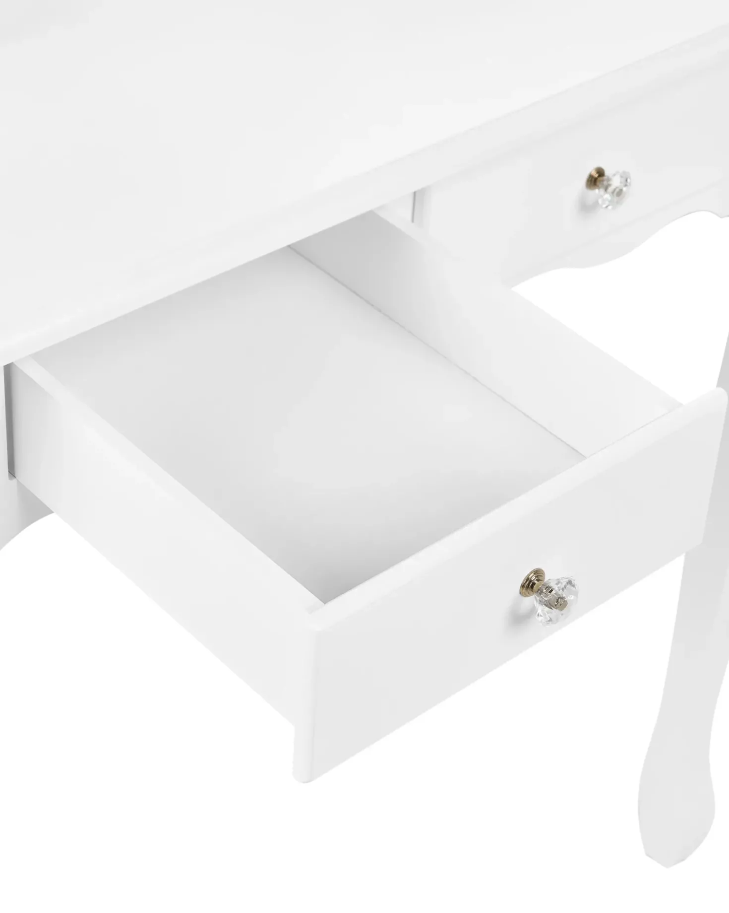 Toeletta con specchio e sgabello DIVA Bianco