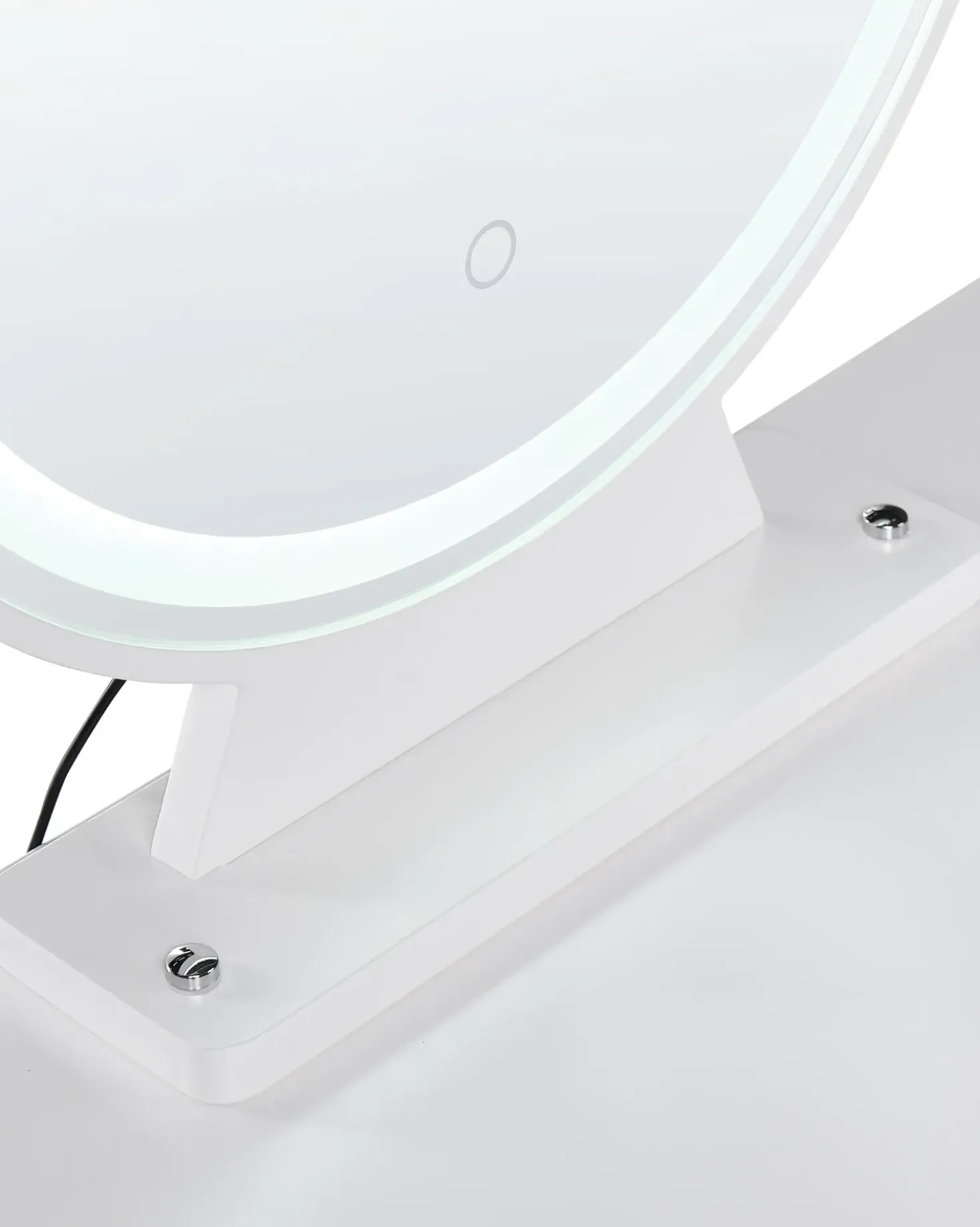 Toeletta con specchio e sgabello YVES LED Bianco